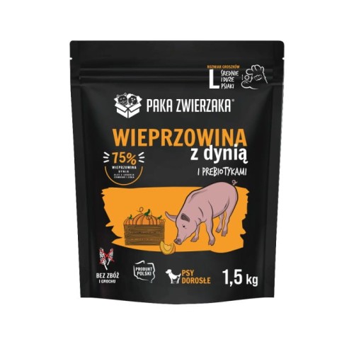 Paka Zwierzaka Karma sucha Wieprzowina z dynią "L" 1,5kg.jpg