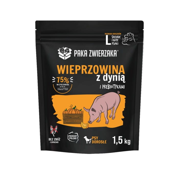 Paka Zwierzaka Karma sucha Wieprzowina z dynią "L" 1,5kg.jpg