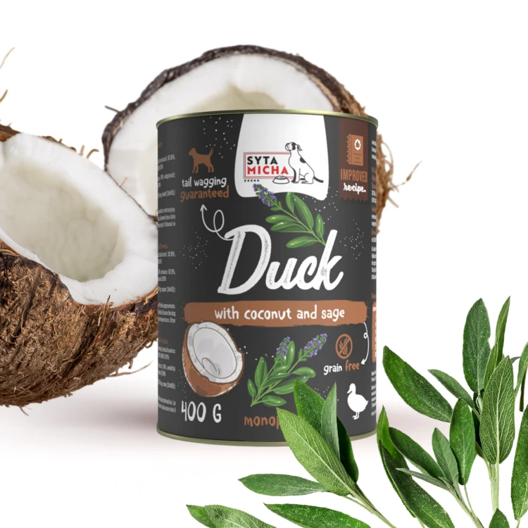 Syta Micha CLASSIC Kaczka z kokosem i szałwią 400g (3).png